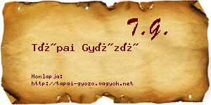 Tápai Győző névjegykártya
